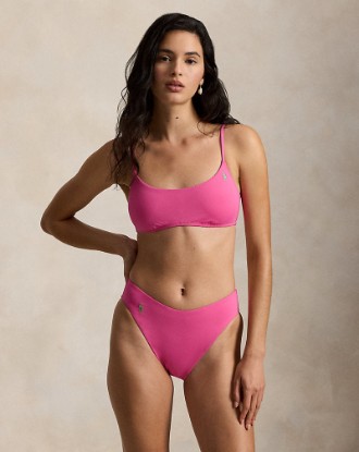 Desert Pink High-Leg Scoop Bikini Bottom Polo Ralph Lauren 1