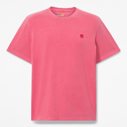 Mens Dunstan River Garment Dyed ShortSleeve TShirt TBL Berry Red HERO