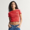 Red KNITTED CROCHET CALI TEE