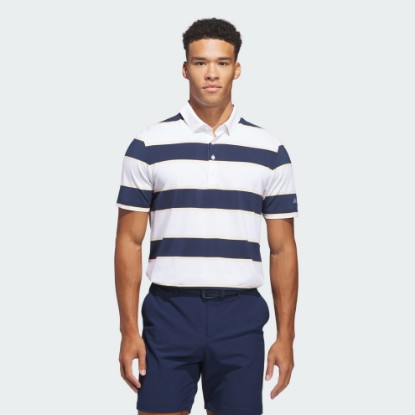 White ULTIMATE365+ JUMBO STRIPE CLIMACOOL POLO SHIRT