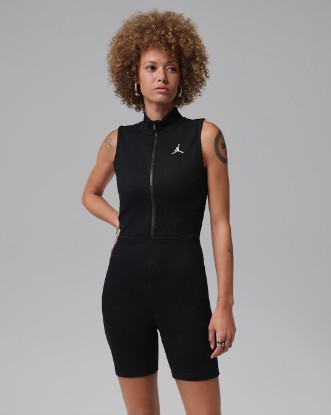 Jordan Brooklyn Women's Romper Bodysuit - Black/White