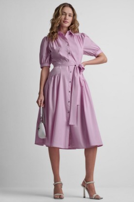 DROP-WAIST MIDI SHIRT DRESS VIEW 1 | MIDI DRESSES
