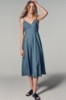 DENIM MIDI FIT & FLARE DRESS VIEW 1 | MIDI DRESSES