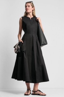 POPLIN V-NECK MIDI DRESS VIEW 1 | MIDI DRESSES