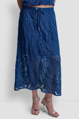 CROCHET LEAF MIDI SKIRT VIEW 1 | Skirts
