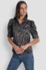 PUFF SLEEVE COLLARLESS SHIRT VIEW 1