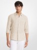 Striped Linen Shirt in KHAKI | Michael Kors