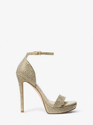 Picture of Jordyn Embellished Glitter Chain Mesh Platform Sandal