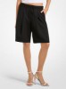 Picture of Stretch Wool Blend Twill Pleated Track Shorts