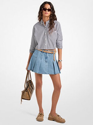 Picture of Pleated Denim Mini Skirt