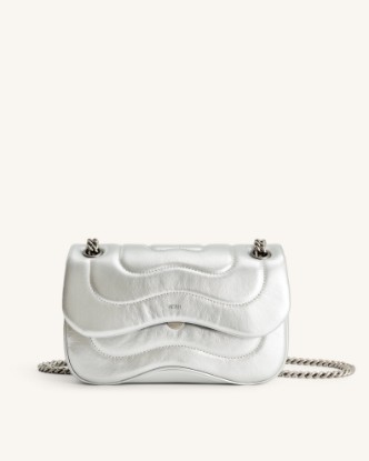 Picture of Tina Metallic Quilted Chain Crossbody - Silver