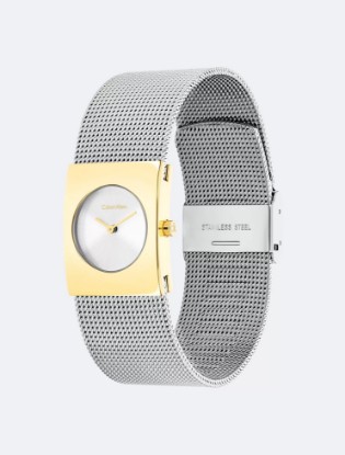 Picture of Geometric Dial Mesh Bracelet Watch