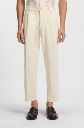 Picture of Tapered-fit trousers in stretch twill Dark Brown