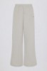 Picture of Textured Cotton Button Low-Rise Wide-Leg Joggers in Light Grey