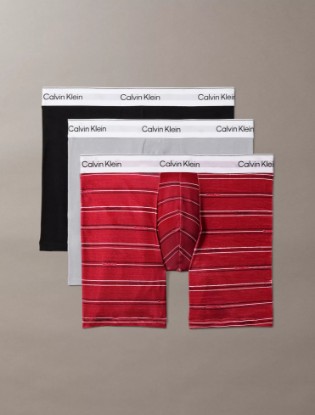 Picture of Icon Cotton Stretch 3-Pack Boxer Brief Black/Climbing Logo Pin Stripe Scooter/Sleet