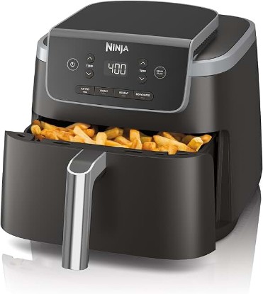 Picture of Ninja Air Fryer Pro, 5 Qt, 4-in-1, Grey, AF141 | Air fry, roast, reheat, dehydrate, 1750W, 400F max, Fits 4 lbs fries, Nonstick basket, Dishwasher-safe