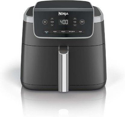Picture of Ninja Air Fryer Pro, 5 Qt, 5-in-1, Grey, AF142 | Air fry, bake, roast, reheat, dehydrate, 1750W, 400F max, Fits 4 lbs fries, Dishwasher-safe