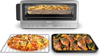 Picture of Ninja Flip Toaster Oven & Air Fryer, 8-in-1, Stainless Steel, SP151 | Air fry, bake, broil, toast, bagel, dehydrate, reheat, 1800W, Flip up & away, XL capacity