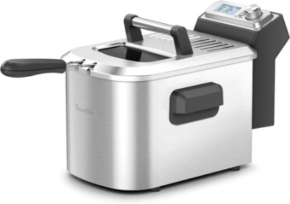 Picture of Breville Smart Fryer, 4 Quart, Brushed Stainless Steel | Program your favorite dish with 1-touch settings for fries, wings, donuts, and more, auto-adjusting temperature as you cook