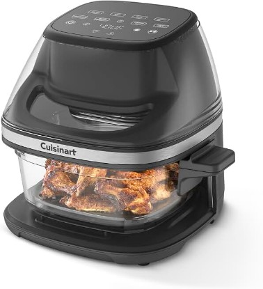 Picture of Cuisinart Air Fryer, Glass Basket & ClearView Window, 5 Functions, 4 Qt | Basket style air fryer with crisper plate, 5 cooking functions & 2 custom presets, 4qt air fryer heats to 450°F, AFC-4