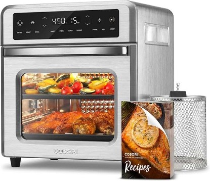 Picture of Cosori Air Fryer Oven, 13QT, 11-in-1, Rotisserie, Max 450°F, 6 Accessories | Small Footprint, Dual Heating Elements, Two-Level Cooking, 40% Faster Cooking, Dishwasher-Safe Removable Accessories