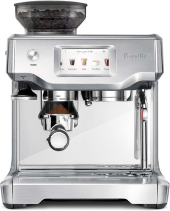 Picture of Breville BES880BSS Barista Touch Espresso Machine, Brushed Stainless Steel | Pull barista-quality espresso shots, lattes and cappuccinos at home with semi-automatic coffee maker with built-in grinder