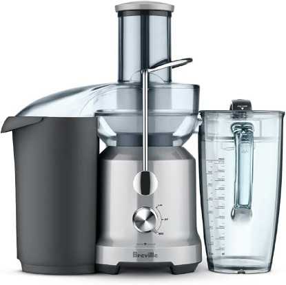 Picture of Breville BJE430SIL Juice Fountain Cold, Silver | Create nutrient-rich drinks with centrifugal juicer's Cold Spin Technology that preserves vitamins and minerals | 70 fl oz