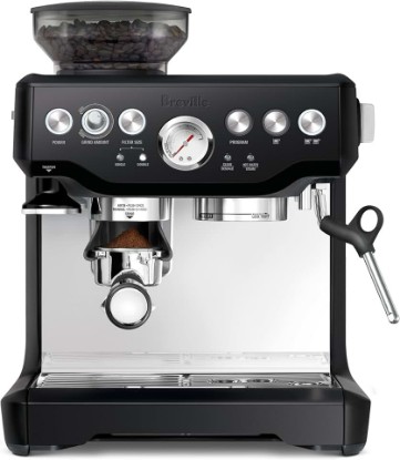 Picture of Breville BES870BTR Barista Express Espresso Machine, Black Truffle | Craft café-quality espresso shots, lattes and cappuccinos at home with this manual coffee maker with built-in grinder