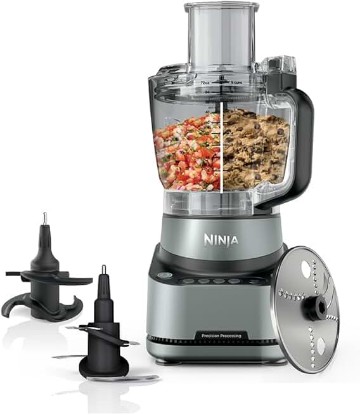 Picture of Ninja PrecisionPro Food Processor & Dough Mixer, 1000PW, 9-Cup, BZ601 | Auto-iQ presets for chopping, slicing/shredding, pureeing & dough. 9-cup bowl. BPA-free, dishwasher-safe parts.