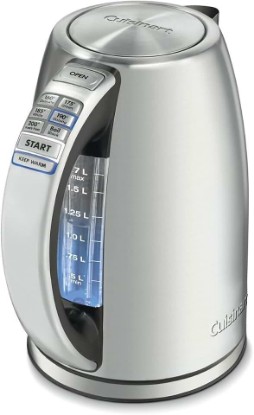 Picture of Cuisinart Electric Kettle, 1500W Fast Heating, 6 Temp Presets, 1.7L | Bring water to a boil with Cuisinart PerfecTemp cordless electric tea kettle, includes auto shutoff & 360° base, CPK-17P1