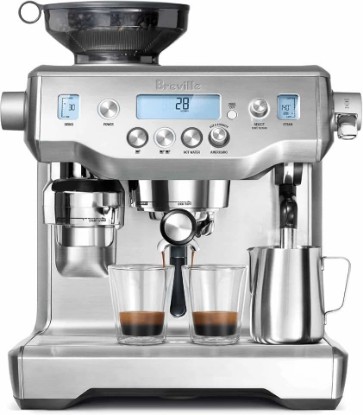 Picture of Breville BES980XL Oracle Espresso Machine, Brushed Stainless Steel | Brew barista-quality espresso shots, lattes and cappuccinos with this fully-automatic coffee maker with built-in grinder