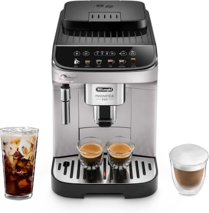 Picture of De'Longhi Magnifica Evo Espresso Machine, Manual Milk Frother, Silver | #1 Worldwide Espresso Machine Maker, 7 One-Touch Recipes, Frother, Built-In Grinder, MyLatte Personalized Signature Drink