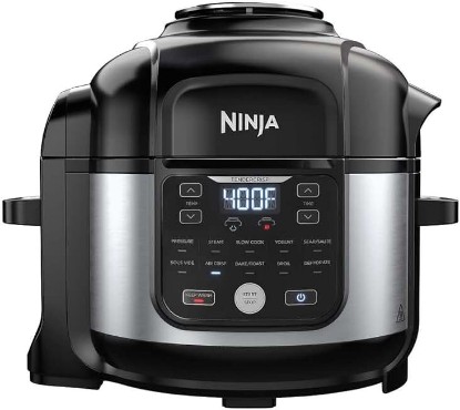 Picture of Ninja OS301/FD305CO Foodi 10-in-1 Pressure Cooker and Air Fryer with Nesting Broil Rack, 6.5-Quart Capacity, and a Stainless Finish (Renewed)