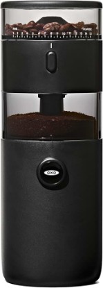 Picture of OXO Brew Compact Conical Burr Electric Coffee Bean Grinder - 50g Capacity | Countertop Coffee Grinder, Consistent Grind Size, Multiple Settings, Home Brew, Stainless Steel