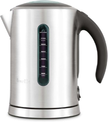 Picture of Breville BKE700BSS Soft Top Pure Hot Water Kettle, Brushed Stainless Steel | Quickly heat water for tea, coffee and instant meals with electric kettle featuring a soft-opening lid | 7 cup capacity