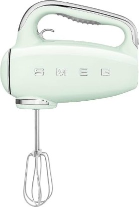 Picture of Smeg HMF01 9-Speed Retro Hand Mixer – 220W Motor, Smooth Start, Turbo Function, LED Timer Display, Stainless Steel Whisks, Beaters & Dough Hooks, Premium Die-Cast Aluminum Body