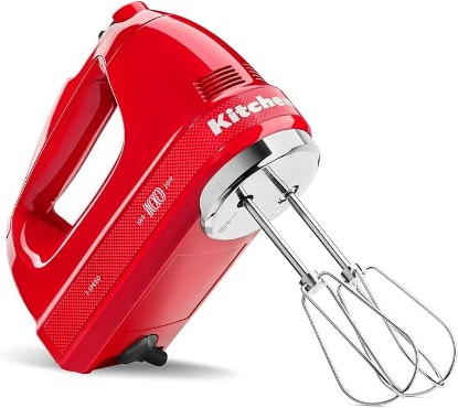 Picture of KitchenAid KHM7210QHSD 100 Year Limited Edition Queen of Hearts Hand Mixer, 7 Speed, Passion Red