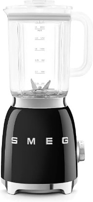 Picture of Smeg BLF03 Retro Style Blender – 600W Countertop Blender with 48 oz BPA-Free Jug, 3 Speeds + Pulse, Ice Crush & Smoothie Functions – 50s-Inspired Design-Black