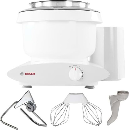 Picture of Bosch Universal Plus Stand Mixer 500 Watt, 6.5 Quarts with Wire Whips, Dough Hook & NutriMill Dough Hook Extender Bundle