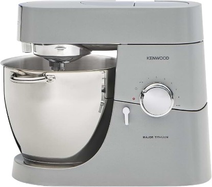 Picture of Kenwood Chef Titanium Kitchen Machine, Stainless Steel - 7 qt - Kitchen Mixer - 800W Motor & Electronic Variable Speed Control - Includes Dishwasher-Safe Work Bowl & Three Mixing Tools