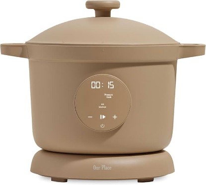 Picture of Our Place Dream Cooker | 6 Qt Ceramic Nonstick Multicooker & Pressure Cooker with Touchscreen Controls & Auto Steam Release | 4 Modes: Pressure Cook, Sauté/Sear, Slow Cook & Warm | Steam