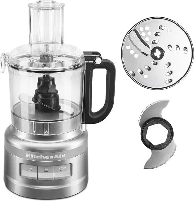 Picture of KitchenAid 7-Cup Food Processor - KFP0718 | All-in-One Storage for blades and discs, Three Speed Control, 2-in-1 Feed Tube, Easy -Clean Work Bowl