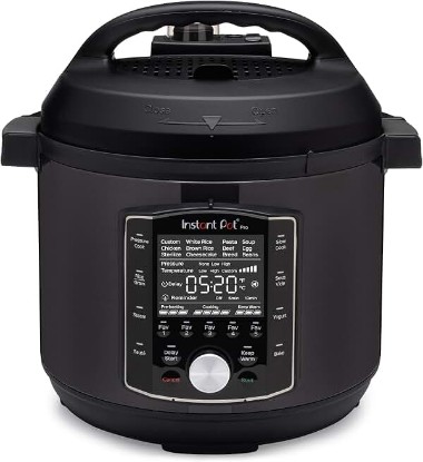 Picture of Instant Pot Pro (8 QT) 10-in-1 Pressure Cooker, Slow Cooker, Rice/Grain Cooker, Steamer, Sauté, Sous Vide, Yogurt Maker, Sterilizer, and Warmer, Includes App with Over 800 Recipes, Black