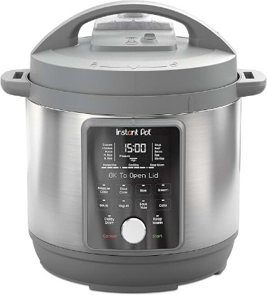 Picture of Instant Pot 8-Quart Whisper Quiet 9-in-1 Electric Pressure Cooker, Slow Rice Cooker, Steamer, Sauté, Yogurt Maker, Warmer & Sterilizer, App With Over 800 Recipes, Stainless Steel, Duo Plus
