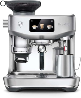 Picture of Breville BES985BSS Oracle Jet Espresso Machine, Brushed Stainless Steel | Automatically brew barista-quality lattes, cappuccinos and cold brew at home with this coffee maker with built-in grinder