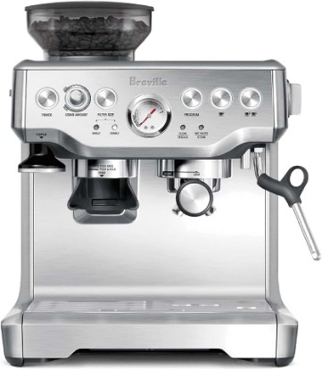 Picture of Breville BES870XL Barista Express Espresso Machine, Brushed Stainless Steel | Craft café-quality espresso shots, lattes and cappuccinos at home with this manual coffee maker with built-in grinder