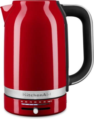 Picture of KitchenAid 1.7L Electric Kettle, Temp Control KEK1701, Empire Red | Automatic Shut Off After Boiling, Variable Temperature Control, Removable and Washable LimeScale Filter