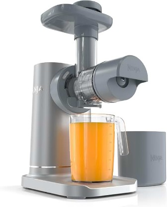 Picture of Ninja NeverClog Cold Press Juicer, 24oz Jug, 36oz Pulp, Silver, JC151SL | 150W high-torque auger juices fibrous fruits & veggies. Total Pulp Control, 2 one-touch programs. Dishwasher safe.