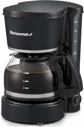 Picture of Elite Gourmet EHC-5055 Automatic 5-Cup Brew & Drip Coffee Maker with Pause N Serve Reusable Filter, On/Off Switch, Water Level Indicator