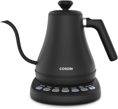 Picture of Cosori Gooseneck Electric Kettle with Temperature Control, 0.8L, Black | No Plastic Contact with Water, 5 Presets, 60-Min Keep Warm, Pour Over Coffee & Tea, Stainless Steel Interior, 1200W